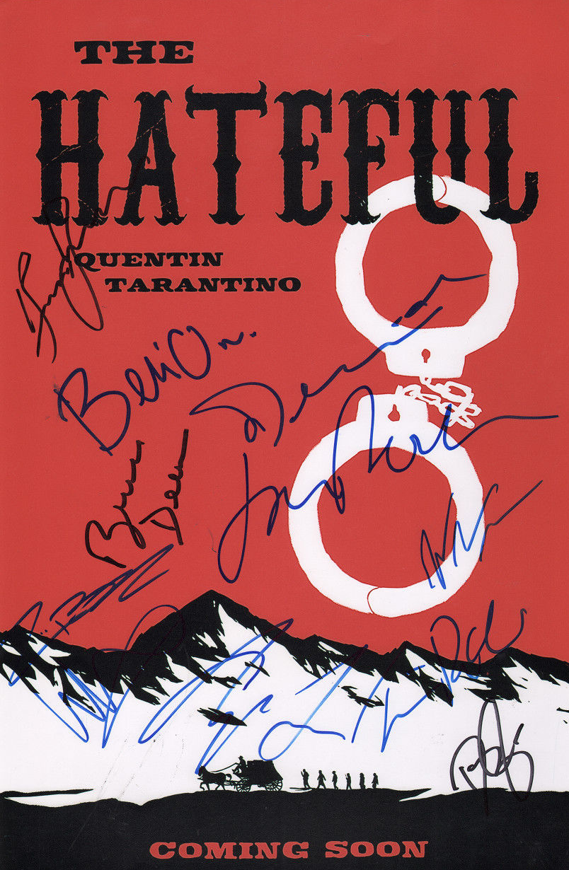 ~ THE HATEFUL EIGHT Cast(x11) Authentic Hand-Signed Kurt Russell