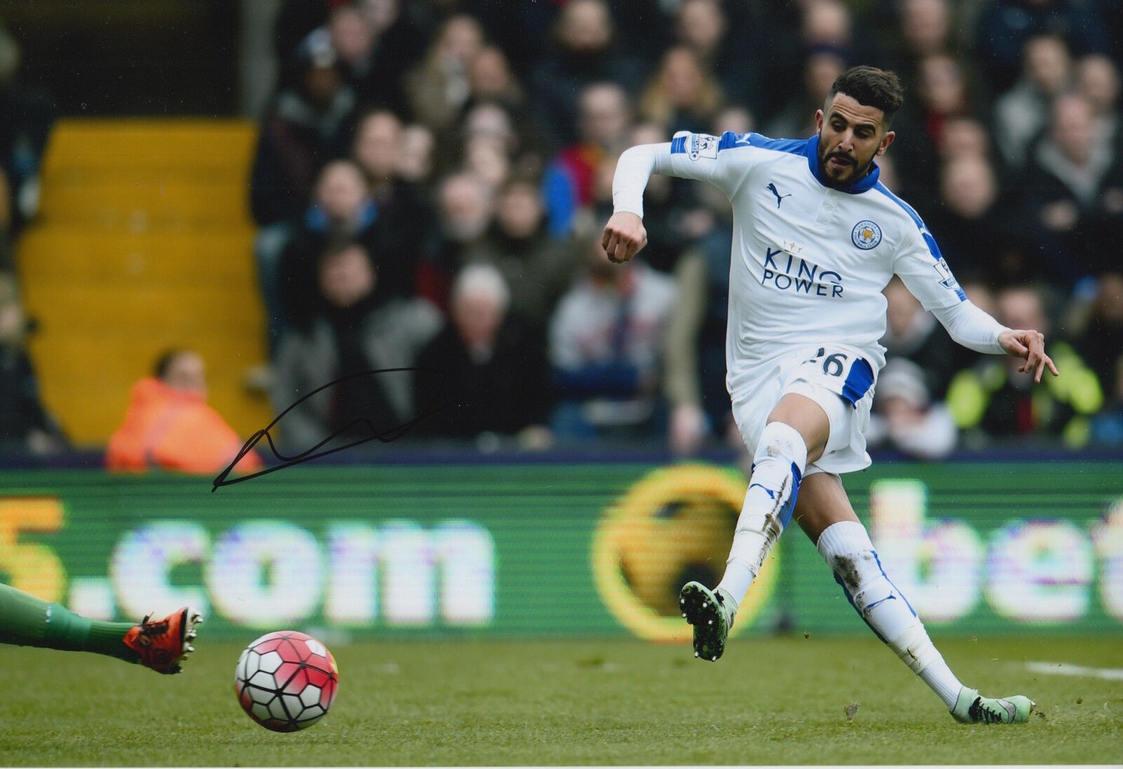 LEICESTER CITY HAND SIGNED RIYAD MAHREZ 12X8 Photo Poster painting 39.