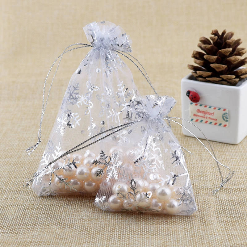 1 Piece Organza Minimalist Classic Style Holiday Daily Snowflake Jewelry Packaging Bags