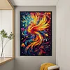 (US Only)Full Embroidery cotton Thread 9CT Printed Phoenix Cross Stitch Kit 60x88cm