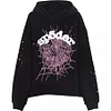 Cobweb Pattern Hooded Sweatshirt Hip Hop Unisex Loose Sweatshirt by Inlyline
