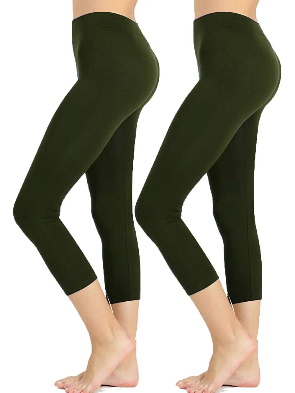 Womens Black High Waisted Leggings Pack Soft Slim Tummy Control Trousers Yoga Pants