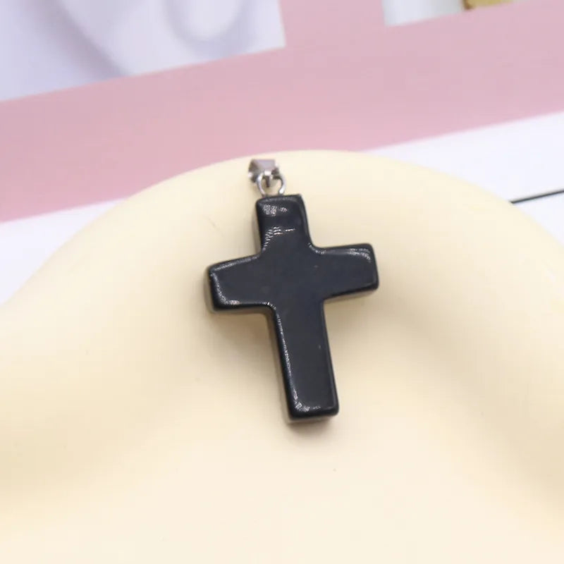 1 Piece 2.5*1.8cm Natural Stone Cross Pendant