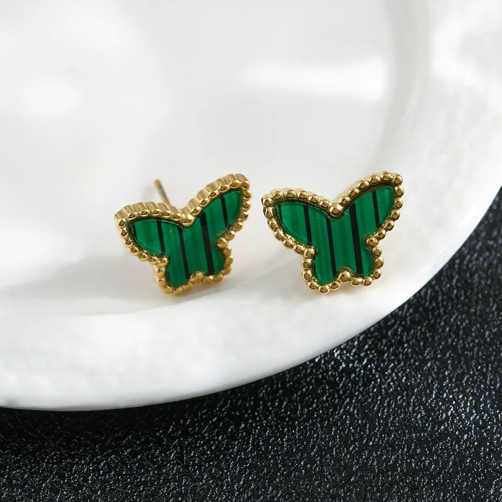 Women Expressive Butterfly Titanium Steel 18K Gold Plated Bracelets