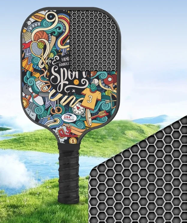 Pickleball Paddle Set with 2 Lightweight Rackets and 4 Balls