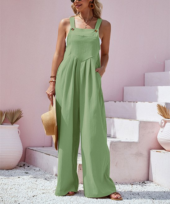 Stylish Button Suspender Jumpsuit