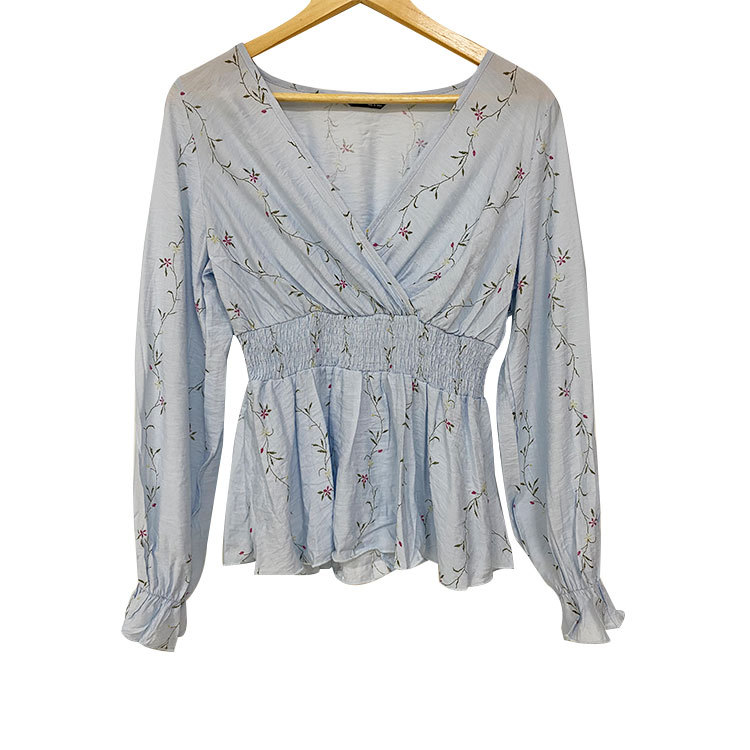 Women V-Neck Print Casual Blouses