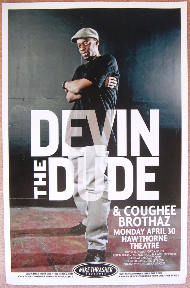 DEVIN THE DUDE 2012 Gig POSTER Portland Oregon Concert