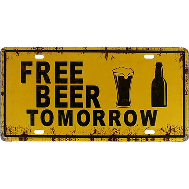 Rust Free - Car Plate License Tin Signs/Wooden Signs - 5.9x11.8in