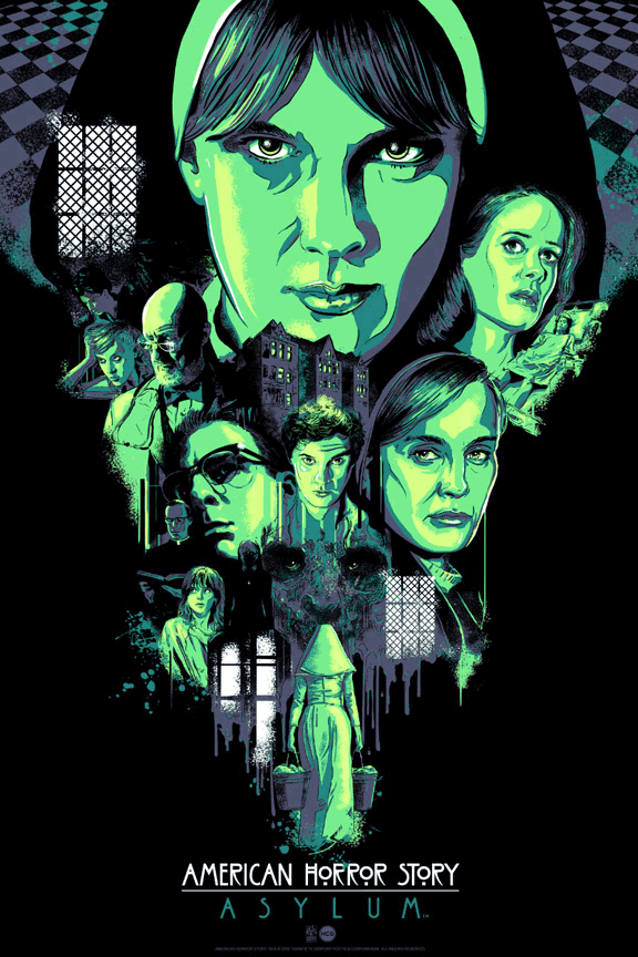 VANCE KELLY - ASYLUM Screen Print Poster AMERICAN HORROR STORY