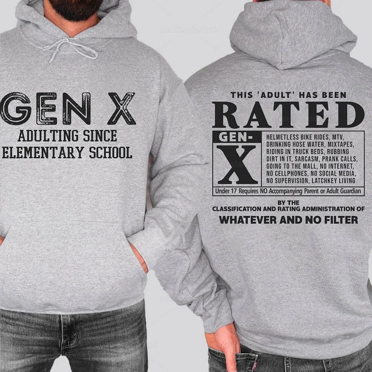Custom Gen X New Version "Rated" Hoodie