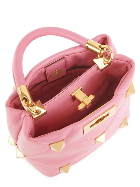 Valentino Garavani Small Roman Stud Leather Top Handle Bag