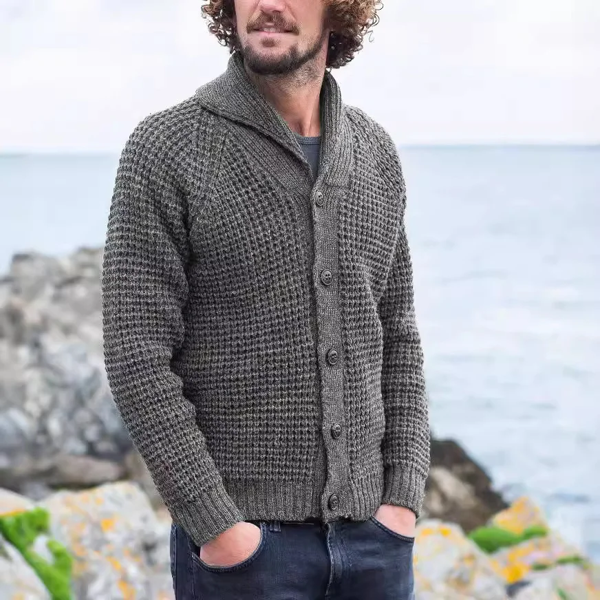 Retro Solid Color Knitted Cardigan