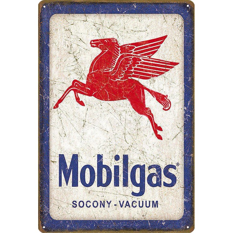 Mobilgas - Enseigne Vintage Métallique/enseignes en bois - 20*30cm/30*40cm