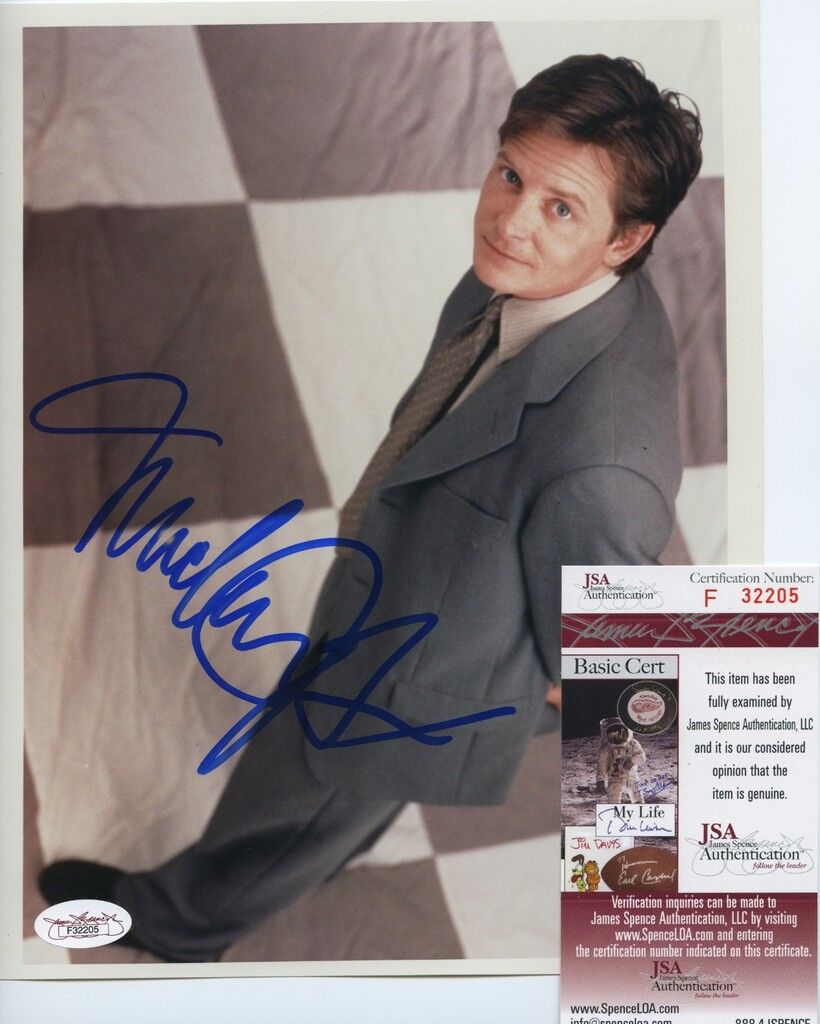 MICHAEL J. FOX COLOR SIGNED AUTOGRAPHED Photo Poster painting JSA COA