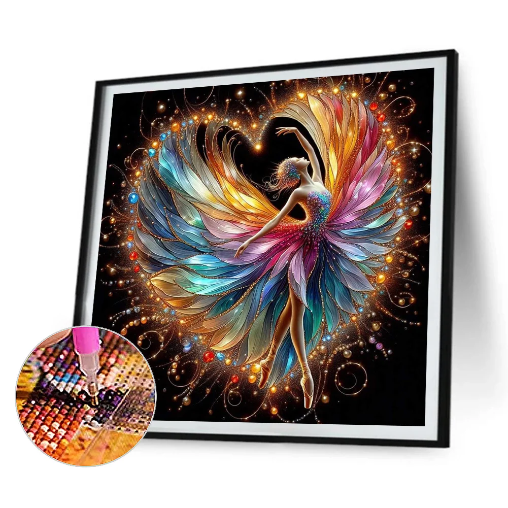 4pcs/Set Diamond Painting - Full Round Drill - Dancing Girl(Canvas|30*30cm)
