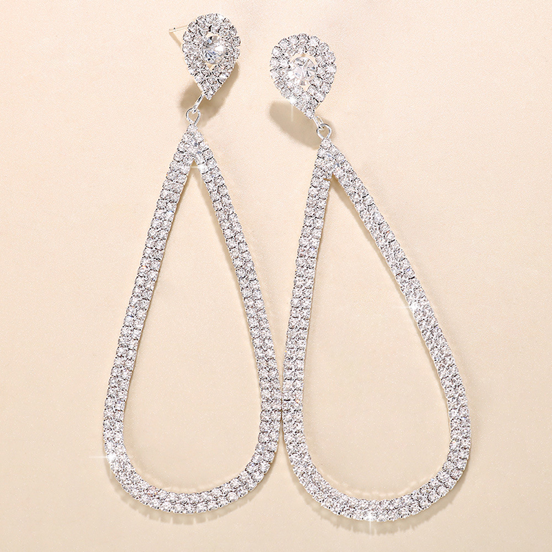Party Hollow Water Drop Shaped Geometric Earrings