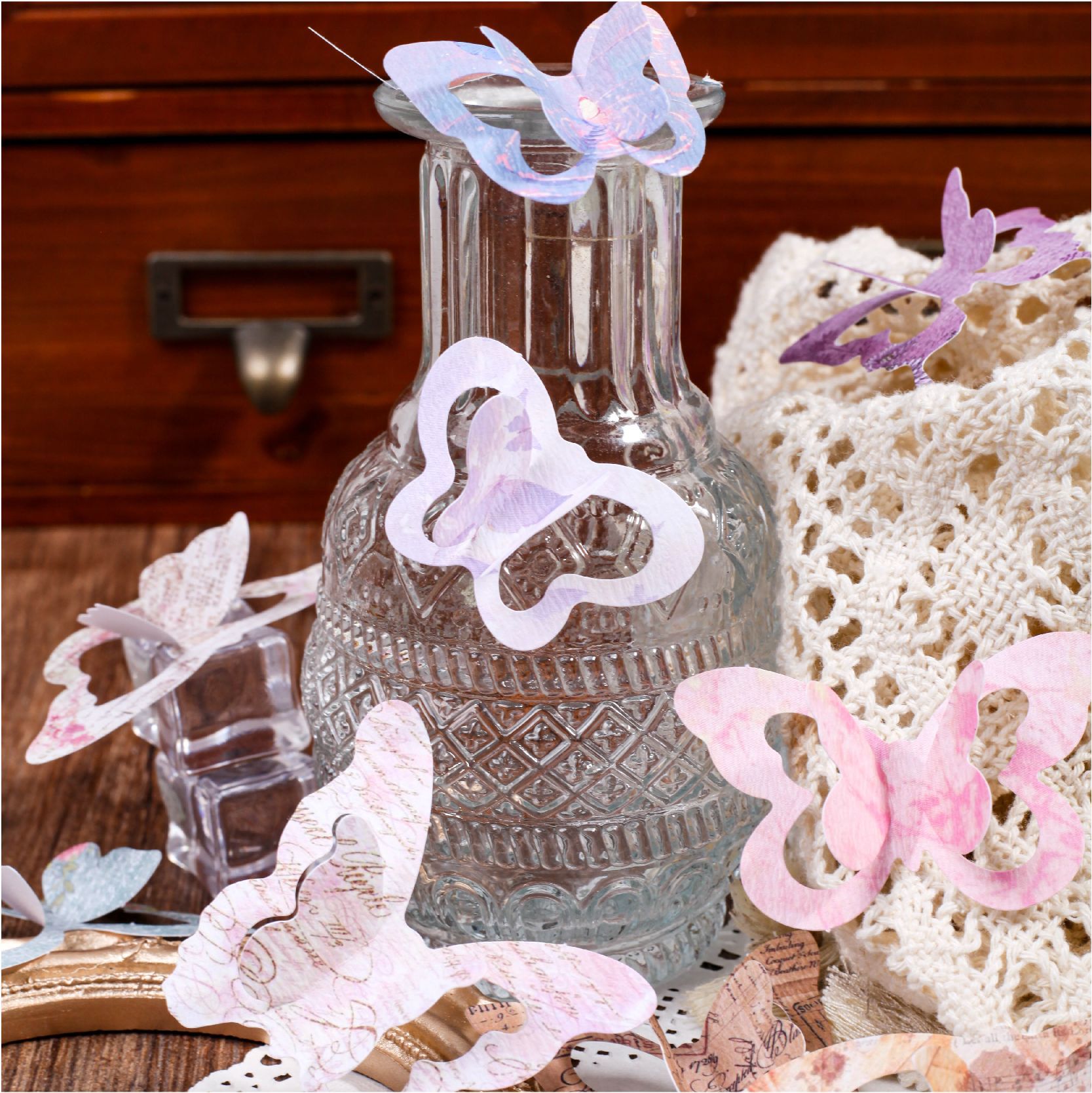 소재: 종이 - 나비 언어 시리즈 빈티지 꽃 나비