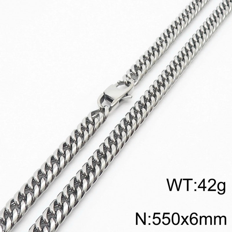 Hip-hop Retro Solid Color Titanium Steel Chain Men’s Necklace