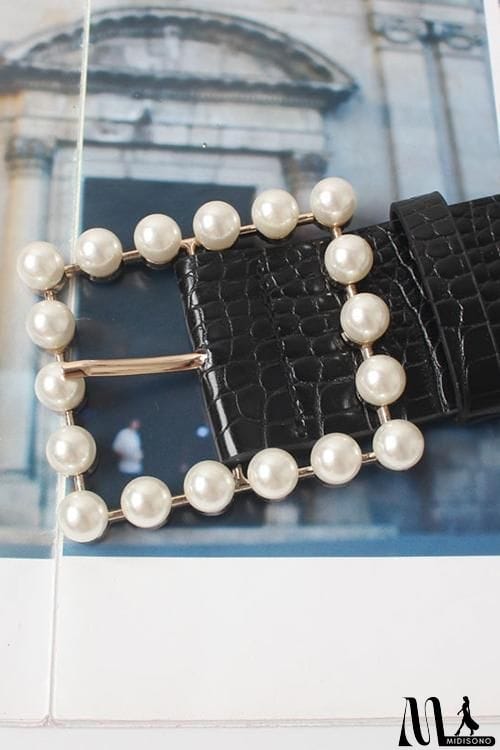 MidiSono - Pearl Wide Leather Belt