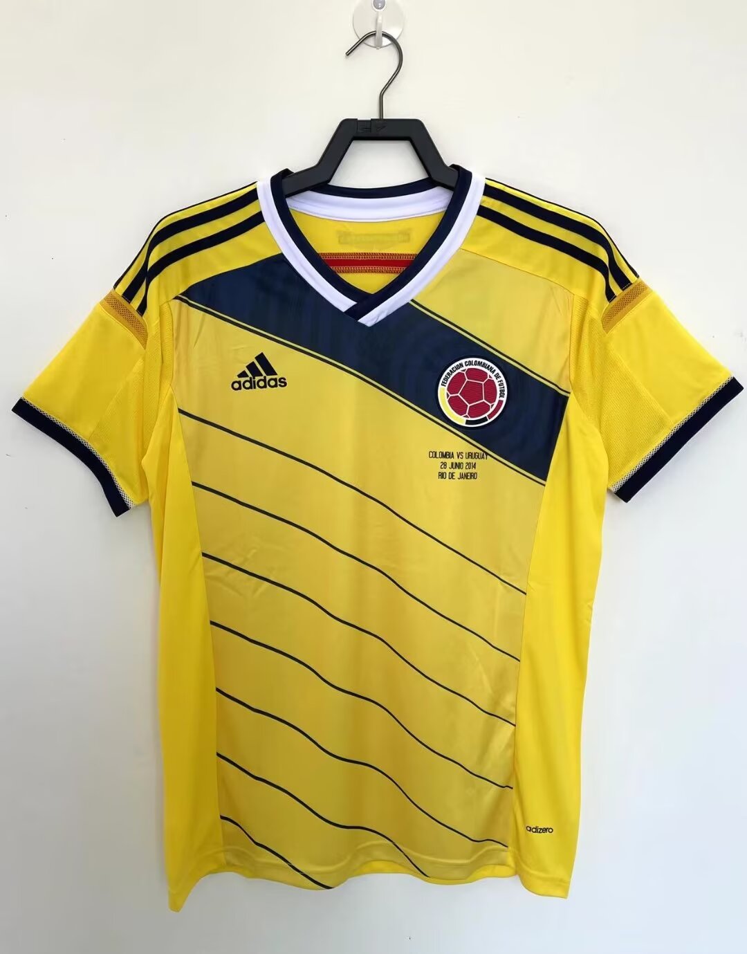 2014 Retro Colombia Home Football Jersey 