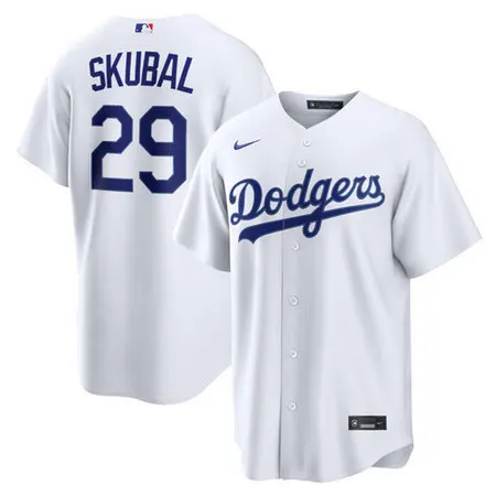 Men's Los Angeles Dodgers #29 Tarik Skubal Nike White Home Replica Jersey