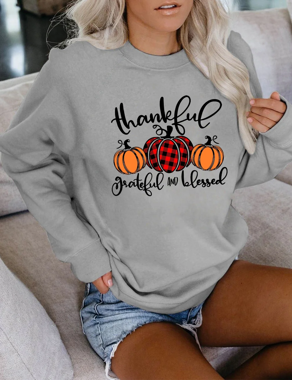 Thankful Grateful Blessed Pumpkin Sweatshirt