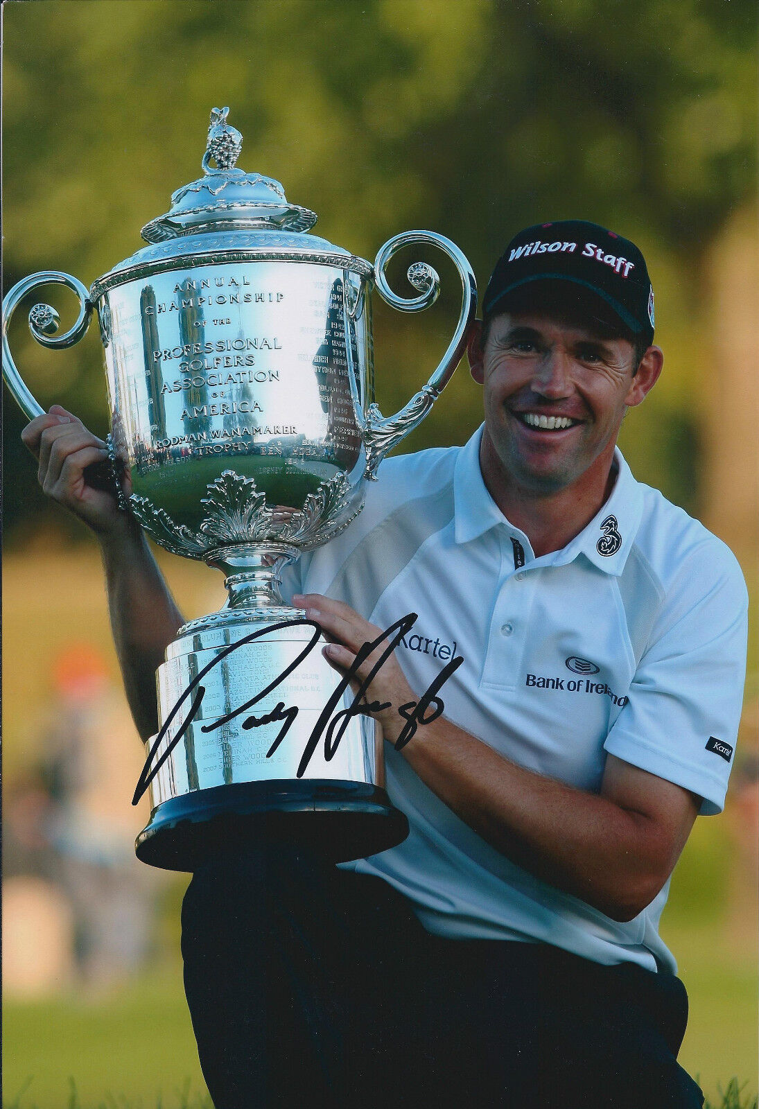 PADRAIG HARRINGTON SIGNED Autograph 12x8 Photo Poster painting AFTAL COA US PGA Golf Champion