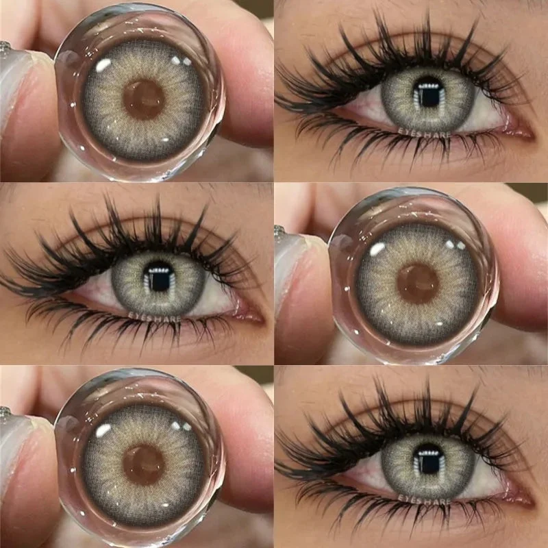 Sdrawing 1Pair Natural Colored Lenses for Eyes Fashion Blue Lenses Gray Contact Lenses Black Lense Colored Pupils for Eyes Yearly