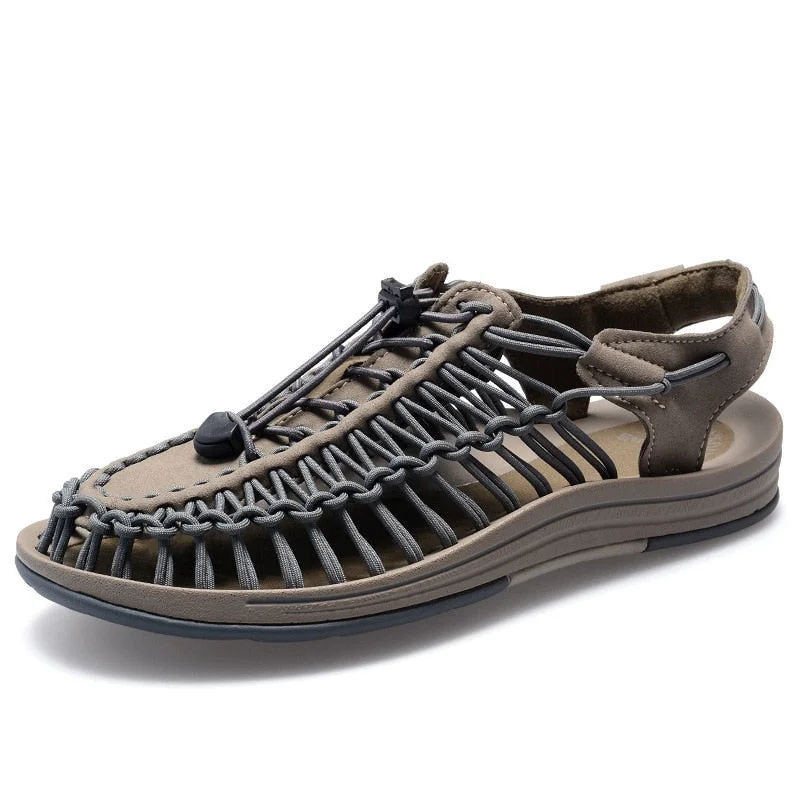 Beach shoes men's summer woven sandals men's non-slip deodorant Baotou sandals outdoor leisure men's slippers