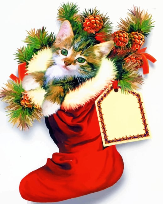 

Christmas Kitty – Paint By Numbers - 40*50CM, 501 Original