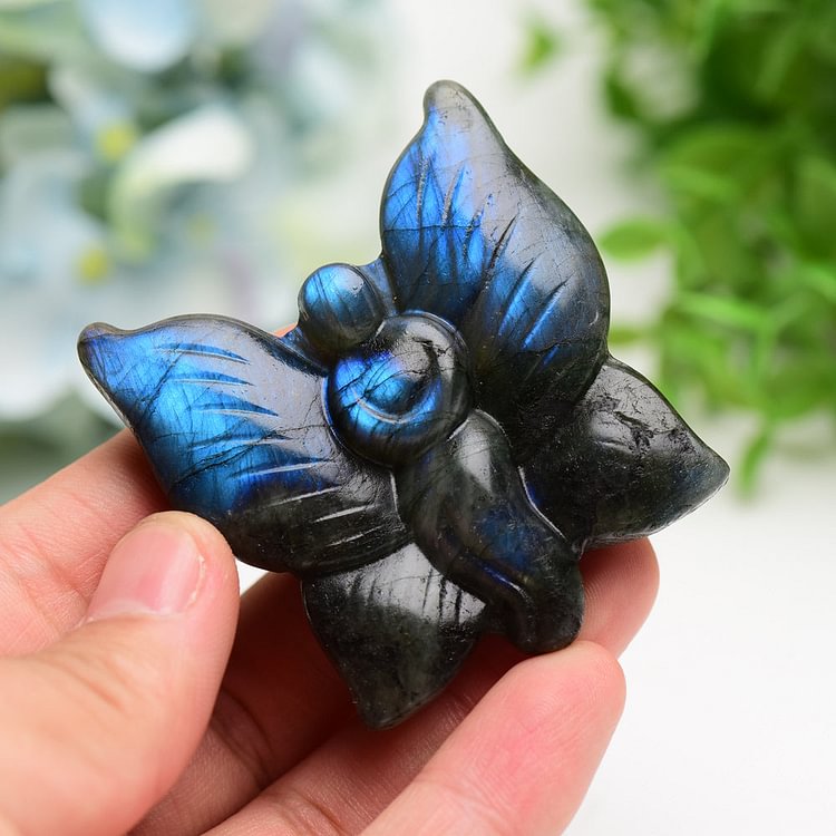 2.3" Labradorite Golden Obsidian Butterfly Fairy