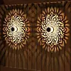 Solar Mandalas Lights Outdoor Waterproof Outdoor Solar Lights for House Back Porch Decor Warm White for Garden Post Patio Backyard Yard Decor