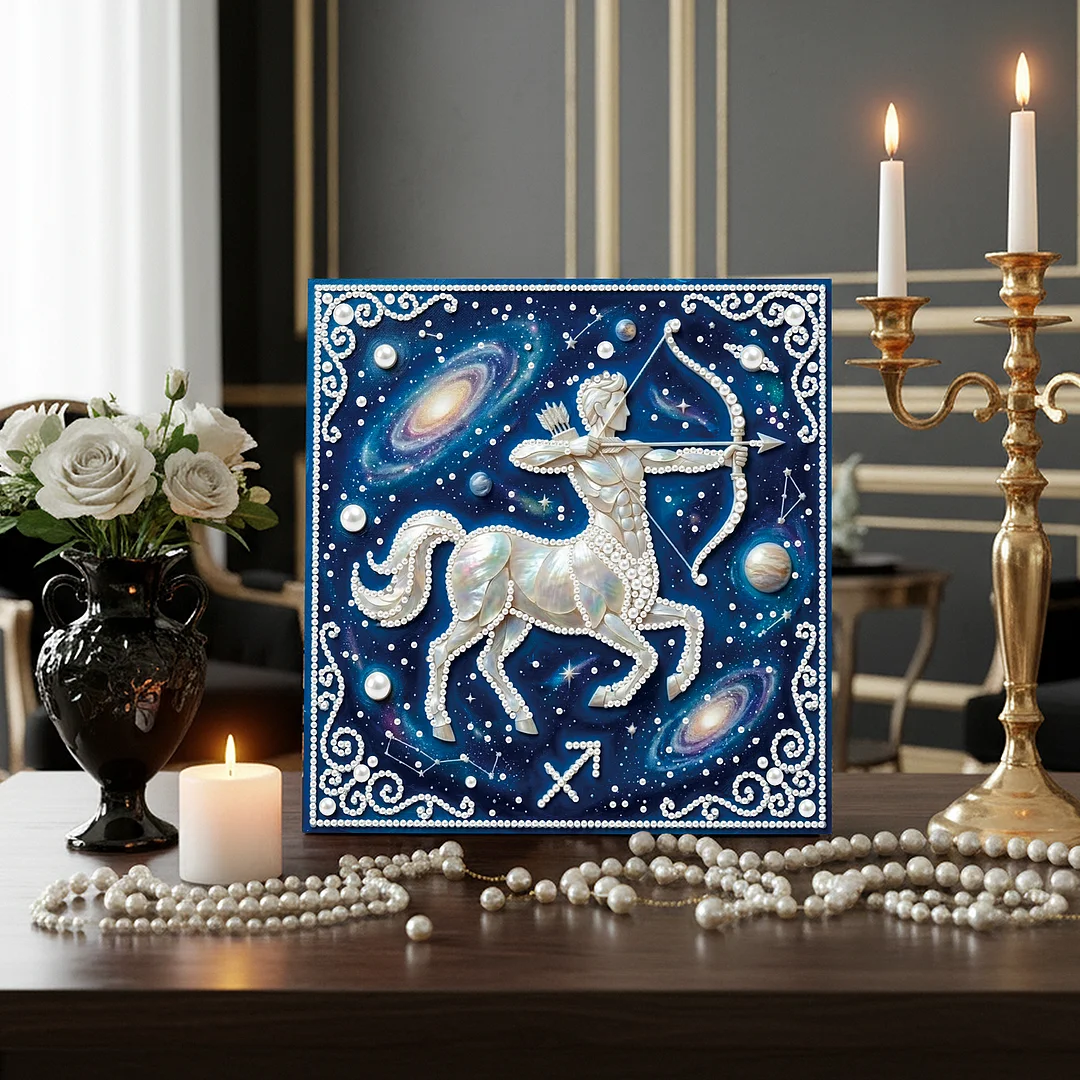 Sagittarius - DIY Pearl Diamond Art Kit With Frame 25*25cm