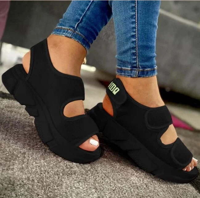 Summer Stretch Platform Sandals Wedges Shoes Women Casual Sandalias Rope Bottom Espadrilles High Heels Slip on Beach Sandals