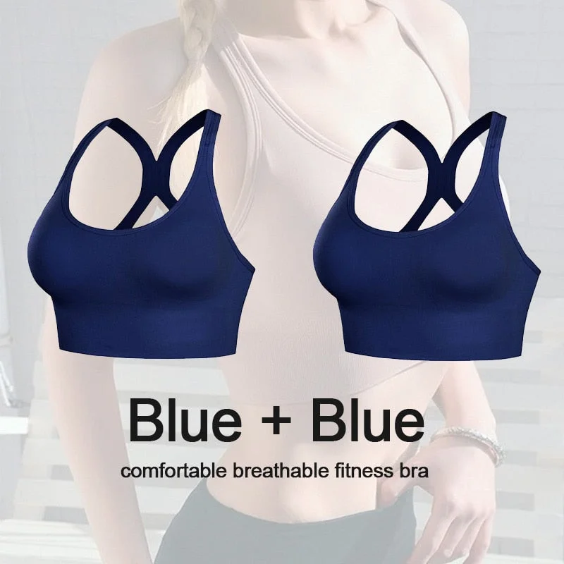 1/2PCS Women Bra Sexy Push Up Bras Fitness Seamless Bralette Female Brassiere Tank Tops Gather Shockproof Pad Underwear Lingerie