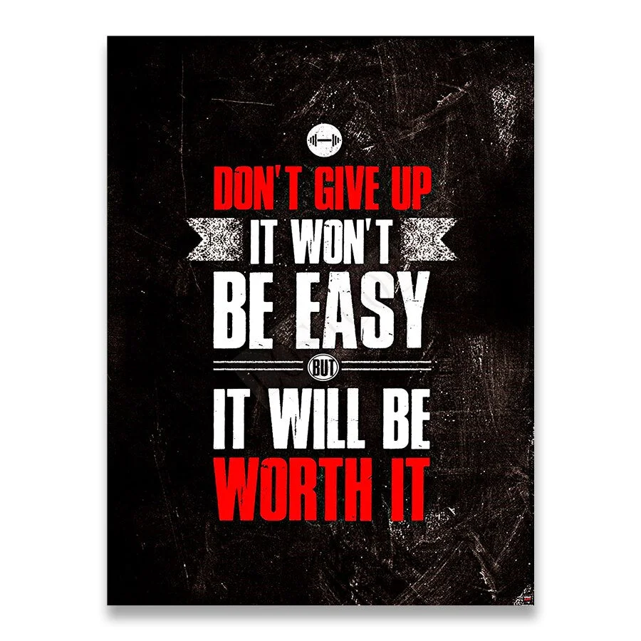 Muscle Bodybuilding Fitness Motivational Quotes Art Canvas Painting Poster Wall Picture Print for Home Gym Office Decor