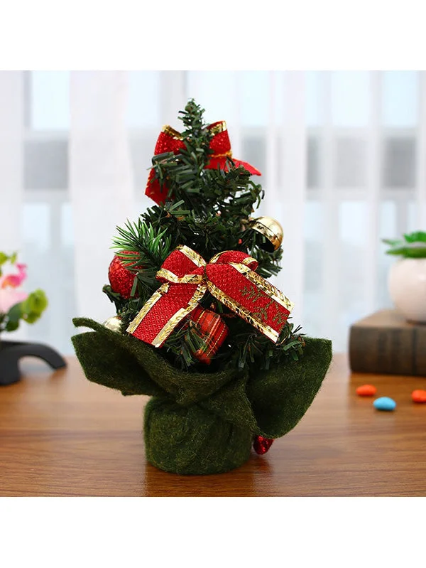 Family Mini Artificial Christmas Trees For Christmas Ornaments-elleschic