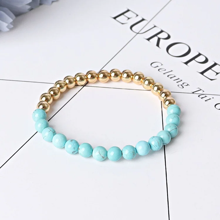 6mm Turquoise Crystal Bracelet