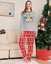 Family Striped Lettering Christmas Printed Loungewear Pajamas