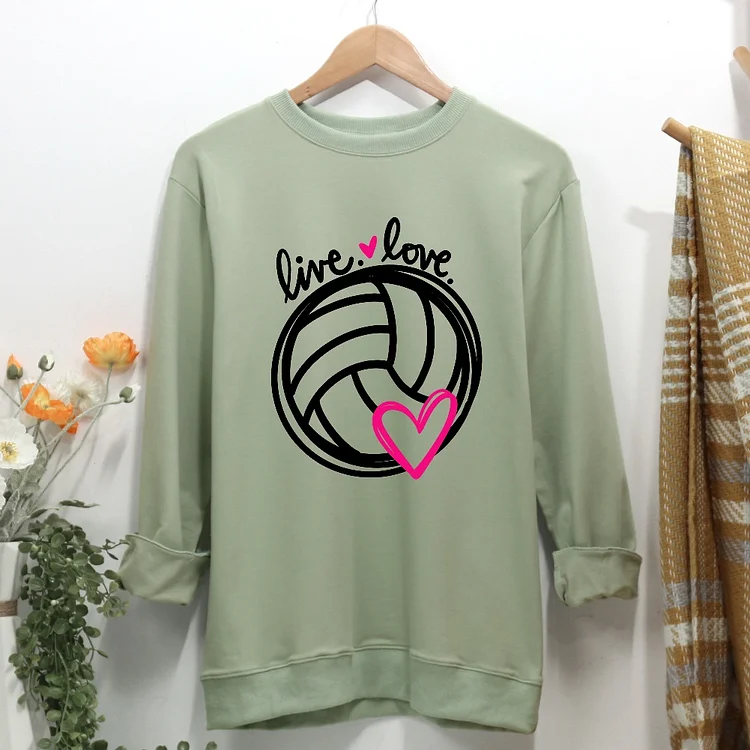 Live and love volleyball Women Casual Sweatshirt-Annaletters