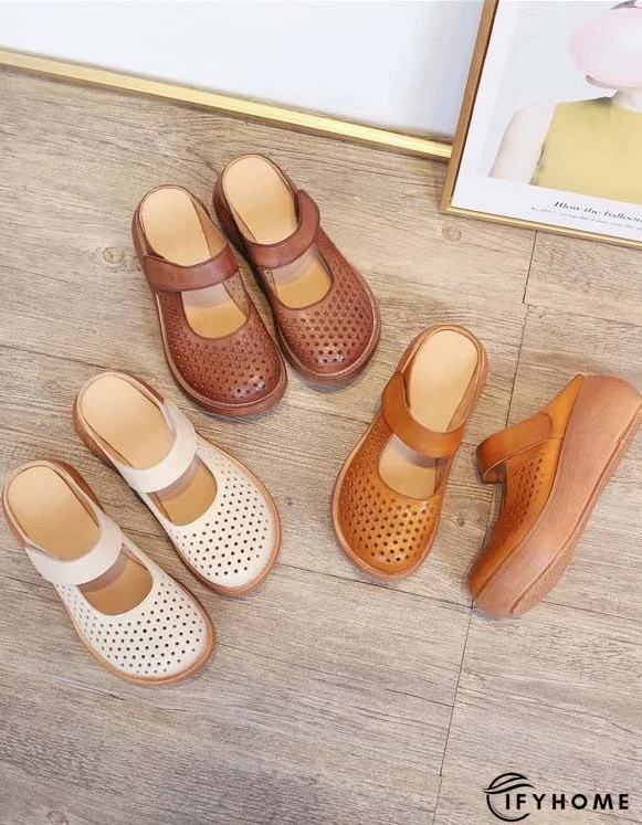 Soft Sole Summer Hollow Wedge Slipper Women Sandals | IFYHOME