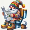 Gnome Reading A Newspaper-11CT Stamped Cross Stitch 45*45cm/17.72*17.72in tapestrymarket