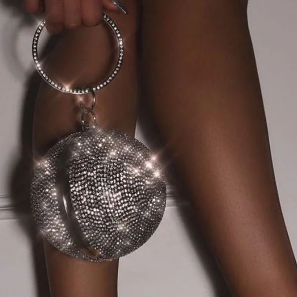 Rhinestone Party Ball Shaped Handbag