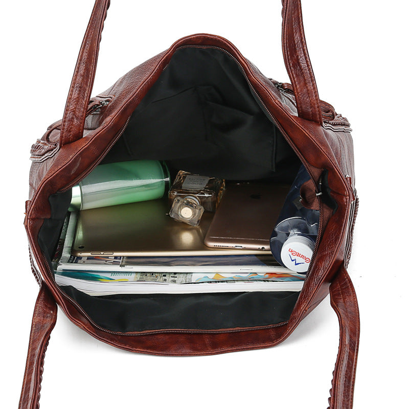 Vintage Braid Accent Multifunctional Tote Bag