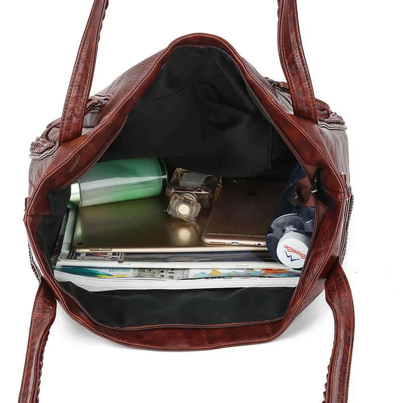 Vintage Braid Accent Multifunctional Tote Bag