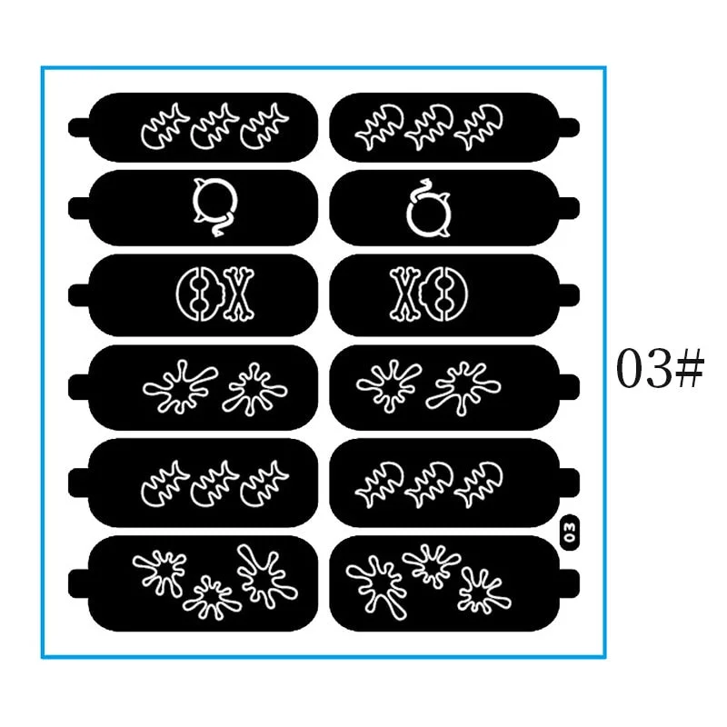 Hollow Leaves Series Nail Stickers Flowers Heart Star Self-adhesive Manicures Sticker For Nail Polish DIY Decorations Tips