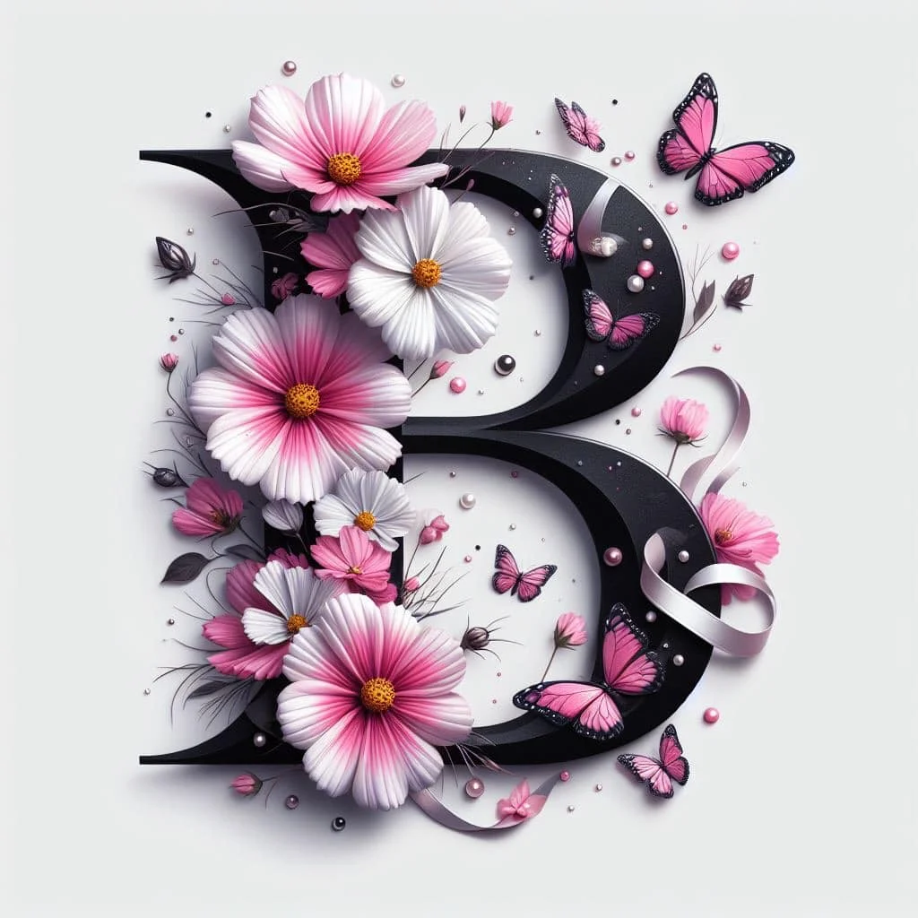 Diamond Painting - Full Round Drill - Flower Butterfly Alphabet(Canvas|30*30cm)