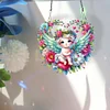 Diamond Painting Wreath Angel Pendant Green Wing Wall Door Decoration