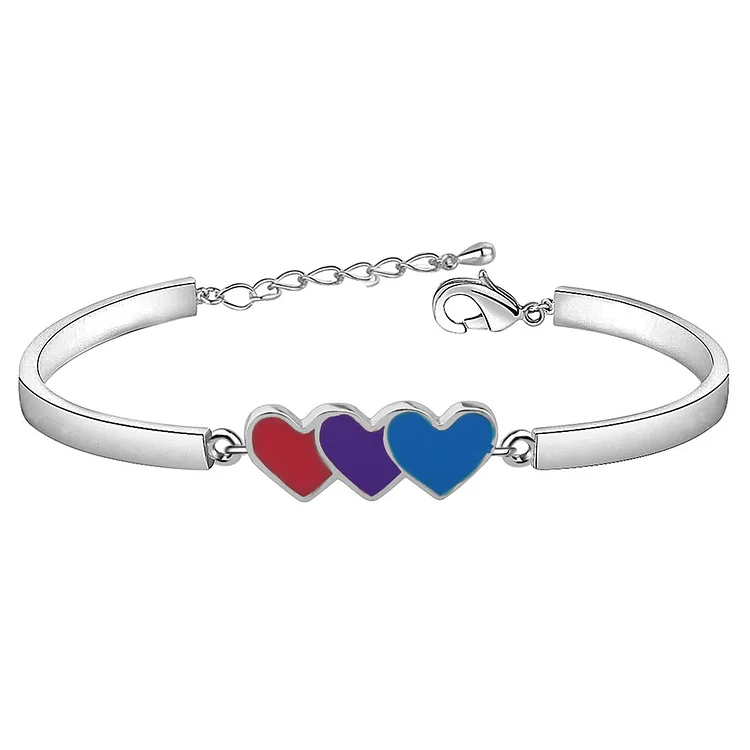 For Granddaughter - I Love You with all my heart Three Hearts Bracelet